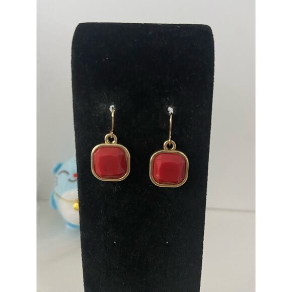 rounded square earrings gold tone - Picture 1 of 4